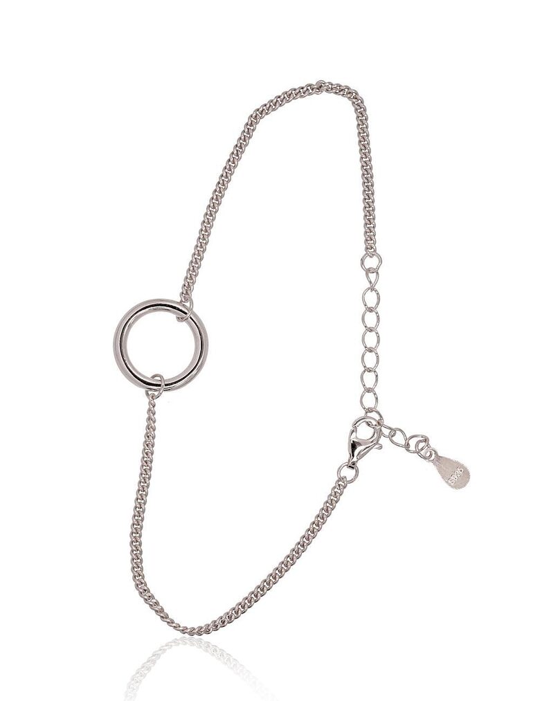 Серебряный браслет, серебро 925° с родиевым покрытием, размер 17