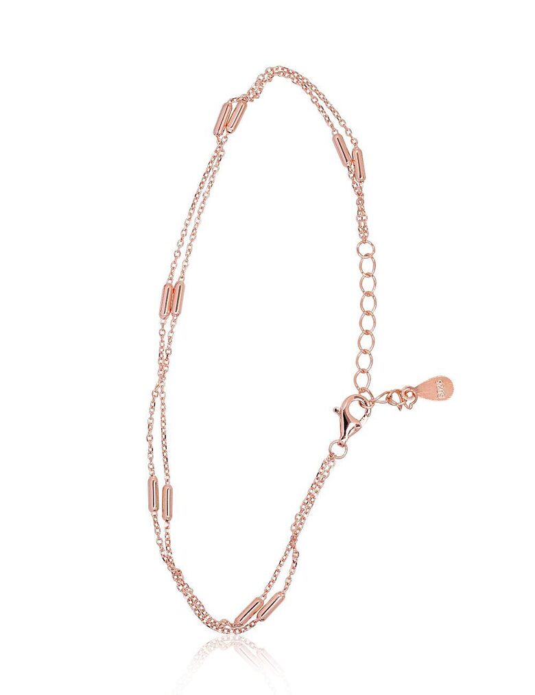 Серебряный браслет, серебро 925° с покрытием красным золотом, размер 17