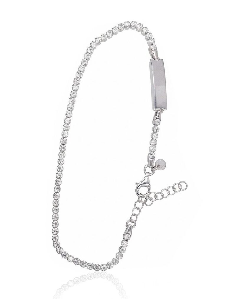 Sudraba aproce ar cirkoniem, Sudrabs 925°, rodija pārklājums, 19 cm