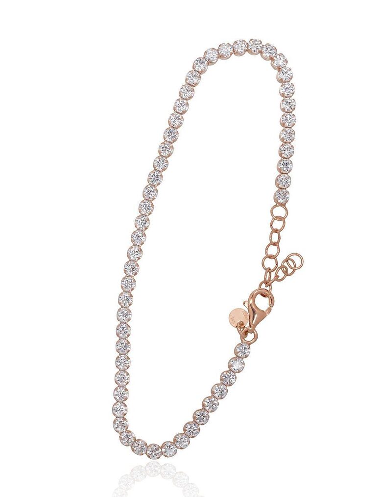 Sudraba aproce ar cirkoniem 17 cm – 925° sudrabs, sarkanā zelta pārklājums