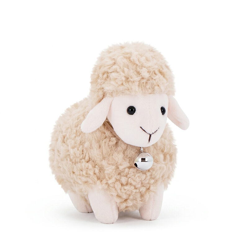 Minkštas žaislas avelė Dolly „Beige“ su varpeliu – 2027 metų simbolis, 13 cm