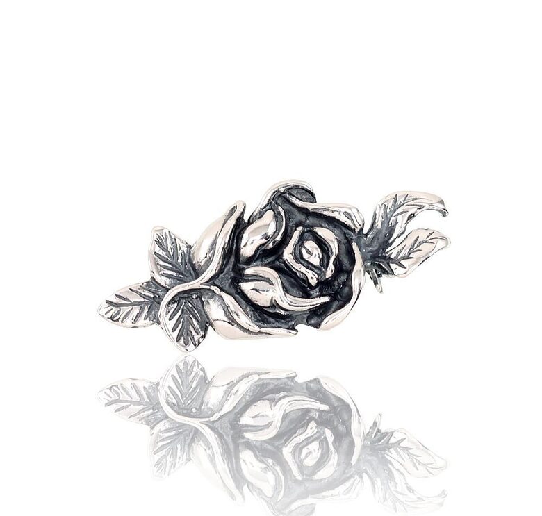 Sudraba piespraude “Roze”, oksidēta, 925° 39 mm