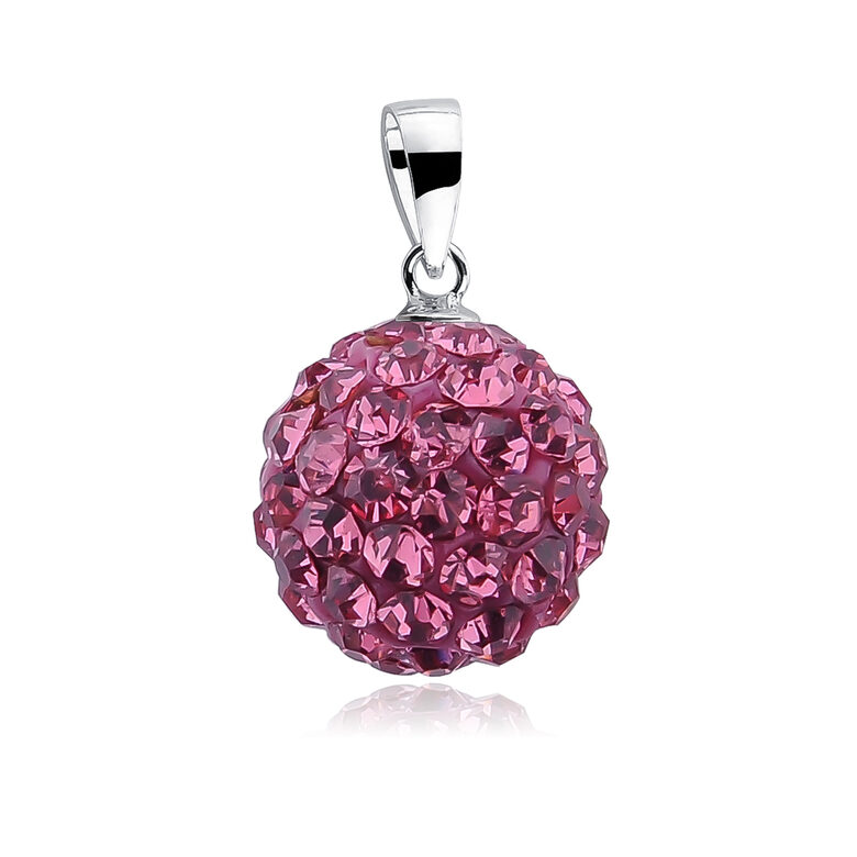 Pink Disco Ball Pendant for Women – 925 Sterling Silver