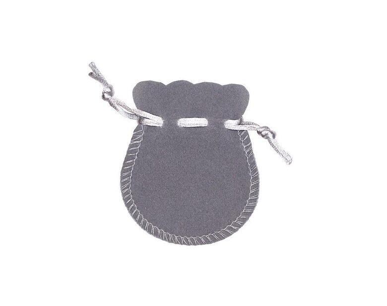 Grey Velvet Jewellery Gift Pouch – 7 × 8 cm