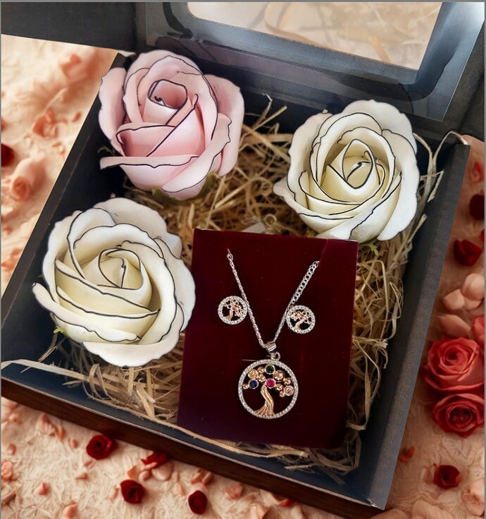 Sidabrinių papuošalų rinkinys Gyvybės medis