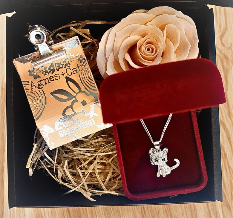 Gift Set for a Girl - Silver Kitten