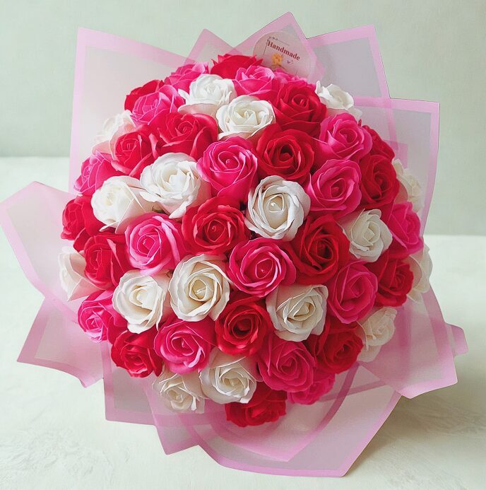 Soap Rose Bouquet "Anita" – 50 Luxurious Roses 