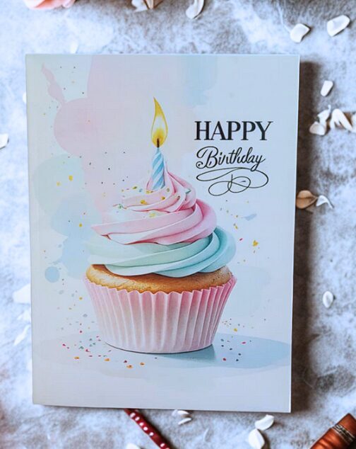 Greeting Card “Happy Birthday Cupcake” with Envelope