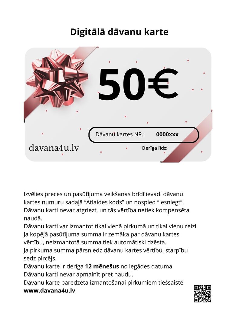 Skaitmeninė dovanų kortelė  50 €