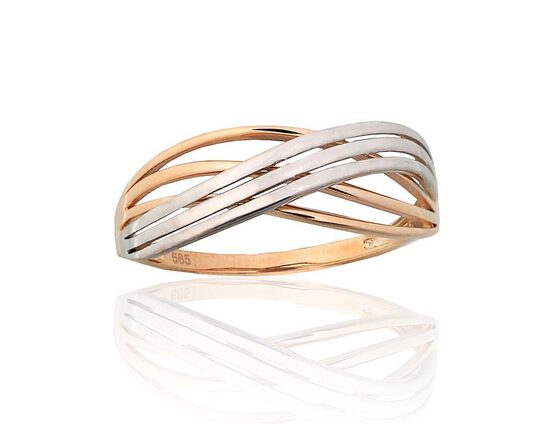 Zelta gredzens, Sarkanais/Baltais Zelts 585°, 19 izm.