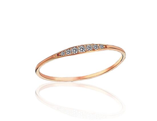 Zelta gredzens 585° Sarkanais Zelts Cirkoni Izmērs 17.5