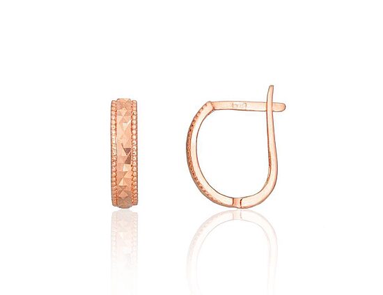 585 Red Gold Earrings with English Lock