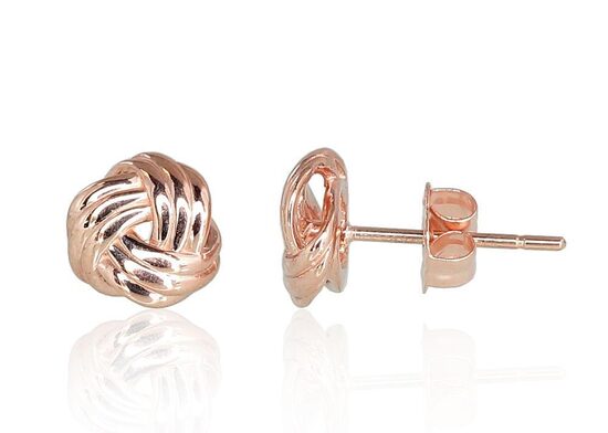 Золотые серьги-гвоздики, красное золото 585°