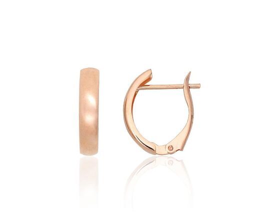 Women’s Gold Earrings with English Lock – 585° Red Gold, 1.44 g, 16 mm