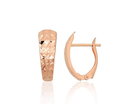 Red Gold Earrings with “English” Lock, 585°