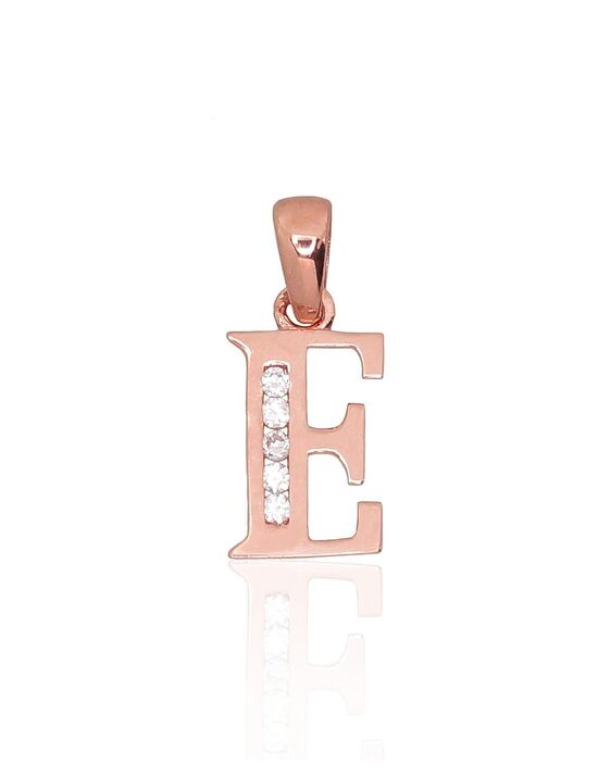 Zelta kulons burts “E” ar cirkoniem, sarkanais zelts 585°