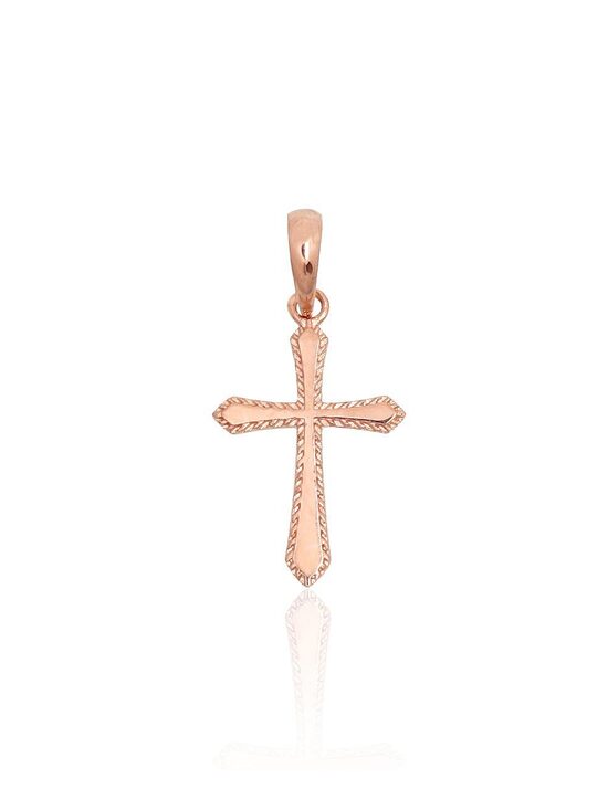 Gold Cross Pendant, 585 Red Gold