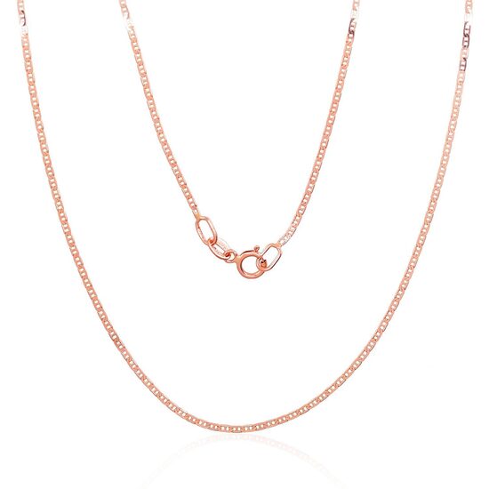 Zelta ķēdīte Marina 1.1 mm 47 cm ar dimantu apstrādi, Sarkanais Zelts 585°