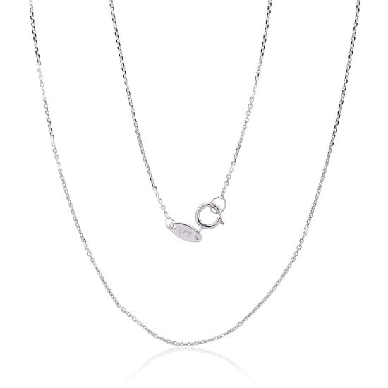 Zelta ķēdīte Enkurs 0.8 mm, dimanta apstrāde, Baltais Zelts 585°, 45 cm