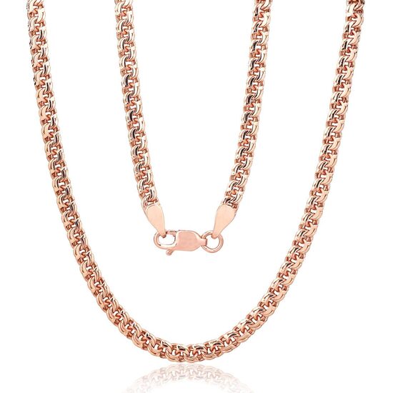 Золотая цепочка Бисмарк 3.6 мм, Красное золото 585°, 50 см