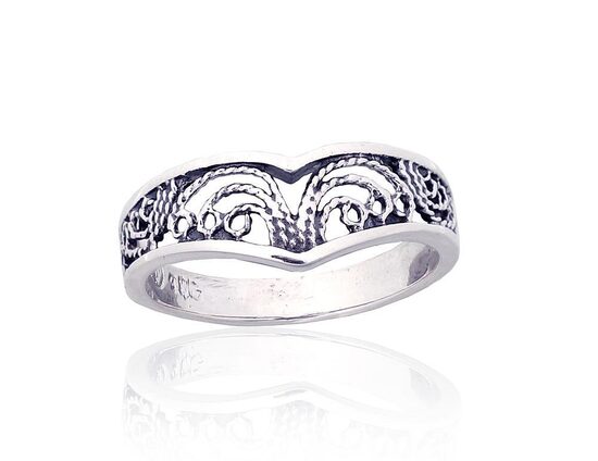 Sudraba gredzens, Sudrabs 925°, oksidēts pārklājums, 18.5 izm.