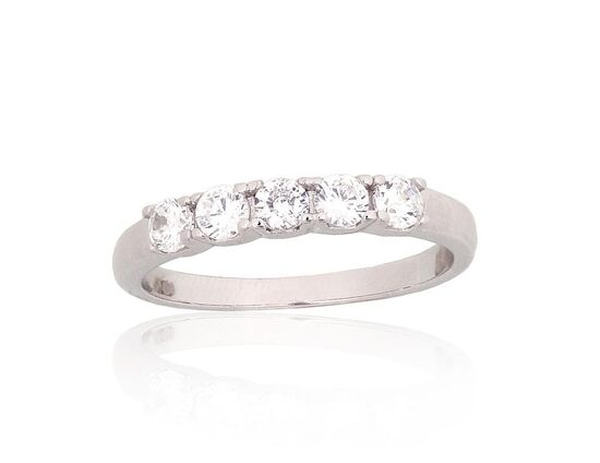 Sudraba gredzens ar cirkoniem – 925° sudrabs ar rodija pārklājumu, 18.5 izm.