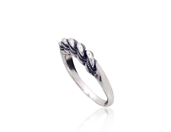 Women’s Namejs Silver Ring – Oxidized, Size 18 