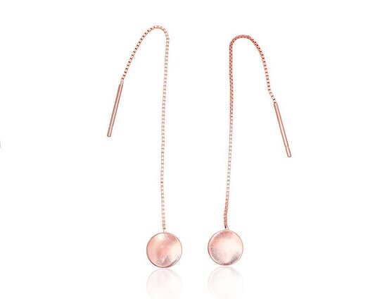 Sudraba garie auskari, Sudrabs 925°, sarkanais zelts (pārklājums), 63 mm