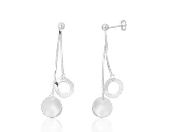 Ilgi sidabriniai auskarai-vinukai, sidabras 925°