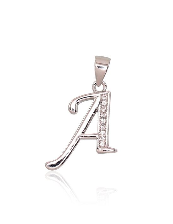 Sudraba kulons burts A ar cirkoniem, 925°, rodija pārklājums
