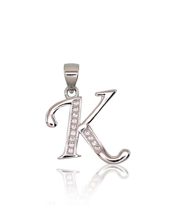 Sudraba kulons burts K ar cirkoniem, 925°, rodija pārklājums