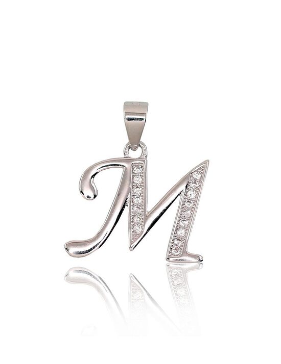 Sudraba kulons burts M ar cirkoniem, 925°, rodija pārklājums