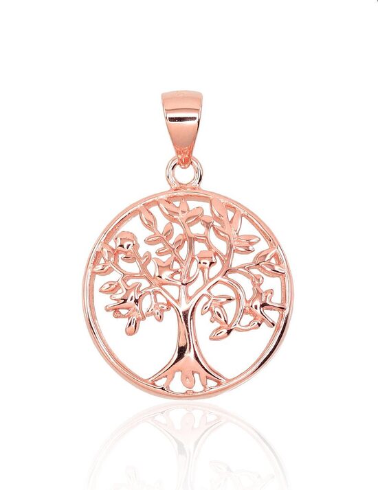 Sudraba kulons Dzīvības koks, 925°, sarkanā zelta pārklājums