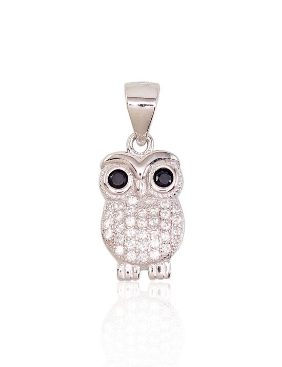 Sudraba kulons Pūce ar cirkoniem, 925°, rodija pārklājums
