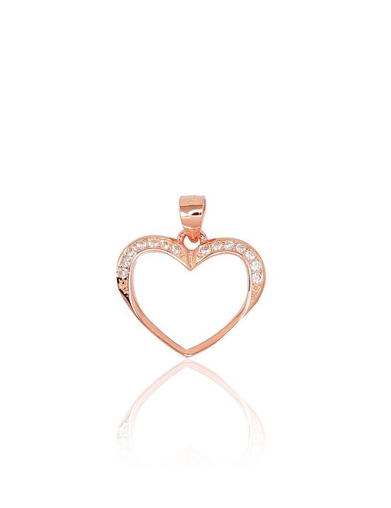 Sidabrinis pakabukas Širdis su cirkoniais, 925