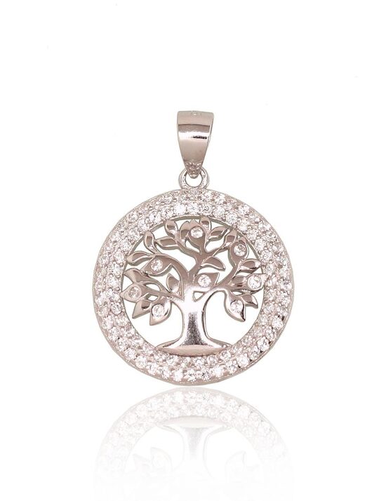 Sudraba kulons Dzīvības koks ar cirkoniem, 925°, rodija pārklājums