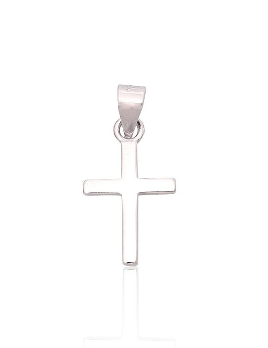 Silver cross pendant – 925 sterling silver with rhodium plating, 20 mm