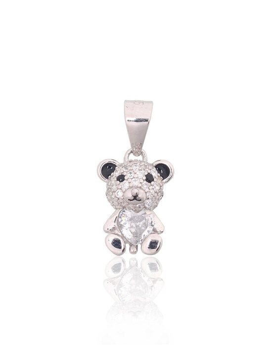 Sudraba bērnu kulons “Panda” ar cirkoniem un emalju, 925° sudrabs