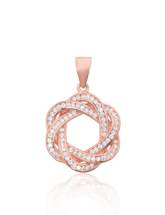 Sudraba kulons ar cirkoniem, 925° sudrabs, sarkanā zelta pārklājums