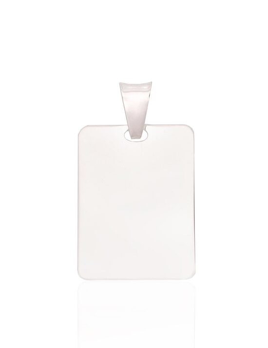 Men’s Silver Dog Tag Pendant – 925 Silver, 32 mm