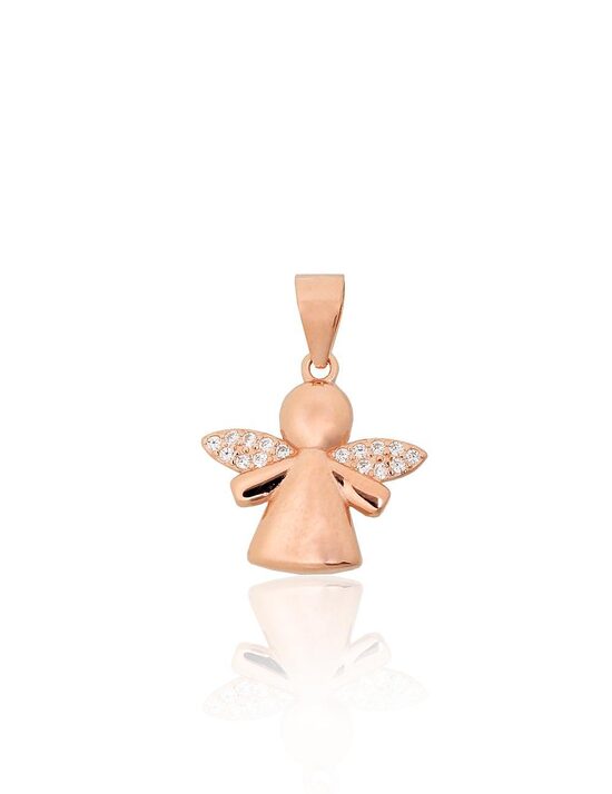 Sidabrinis pakabukas Angelas su cirkoniais, 925 sidabras