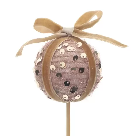 Ziemassvētku dekors “Krēmkrāsas bumbiņa” uz kociņa 50 cm