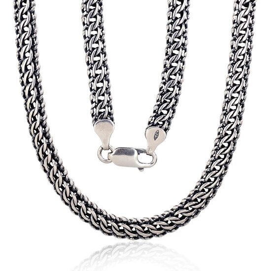 Серебряная цепочка «Кайзер» 925°, оксидированная, размер 55