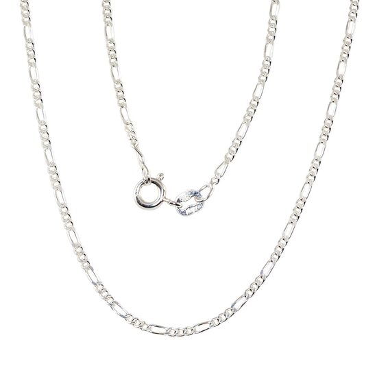 Серебряная цепочка Фигаро 1.8 мм 50 см, алмазная огранка, Серебро 925°