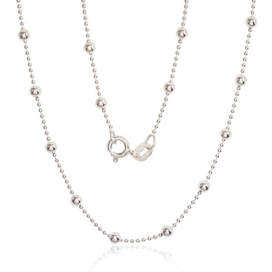 Sudraba ķēdīte ar krellītēm 1–3 mm, 925° sudrabs, 45 cm