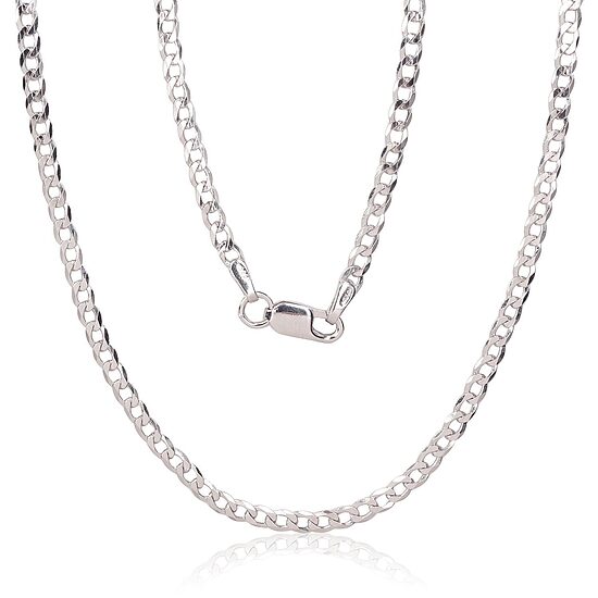 Sudraba ķēdīte Kartjē 2,5 mm ar dimantu apstrādājumu – Sudrabs 925°, 55 cm