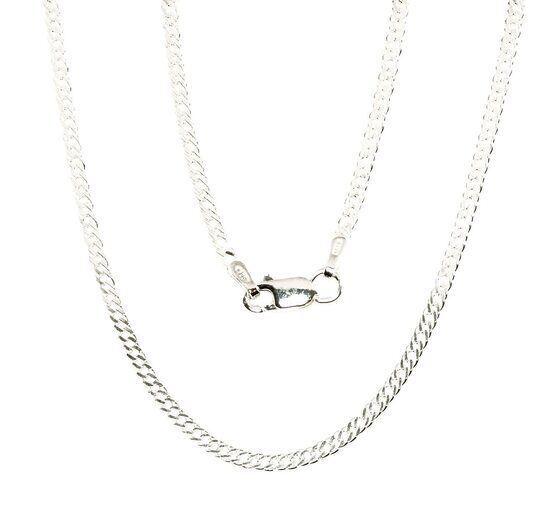 Silver Chain “Rombo” 2 mm with Diamond Cut, 925° Silver, 45 cm