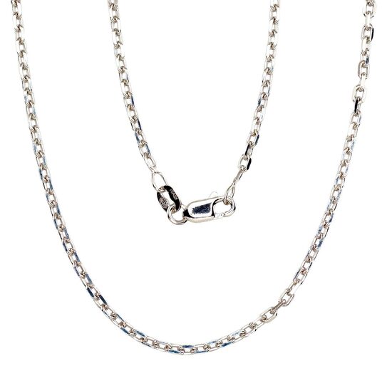 Men’s Silver Anchor Chain – Diamond-Cut, Rhodium, 925°, 55 cm
