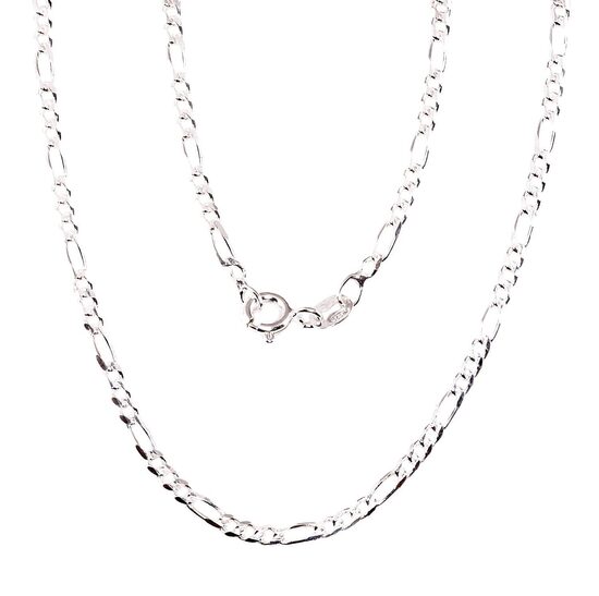 Sudraba ķēdīte Figaro 2,2 mm ar dimantu apstrādājumu – 925 sudrabs, 45 cm