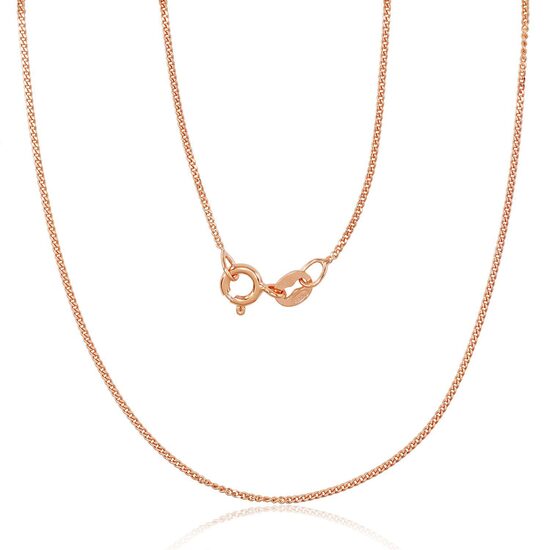 Vaikiška sidabrinė Cartier grandinėlė 1 mm su deimantiniu pjovimu ir raudono aukso padengimu, 38 cm